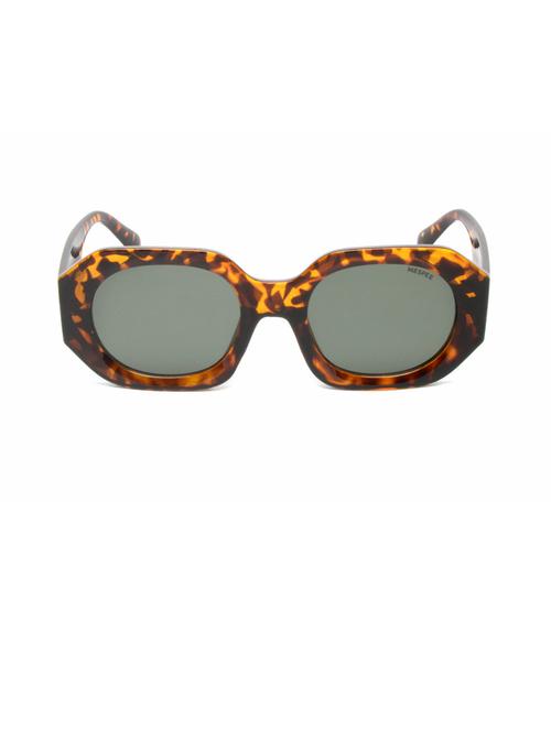 brown tortoise oval full plastic unisex sunglasses - 21511656 -  Standard Image - 0
