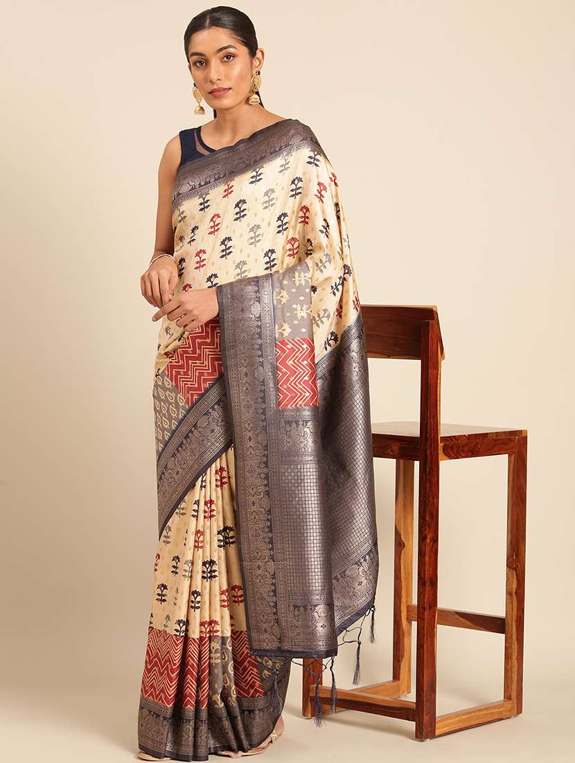 women self-designed bordered saree with blouse - 21511668 -  Standard Image - 1