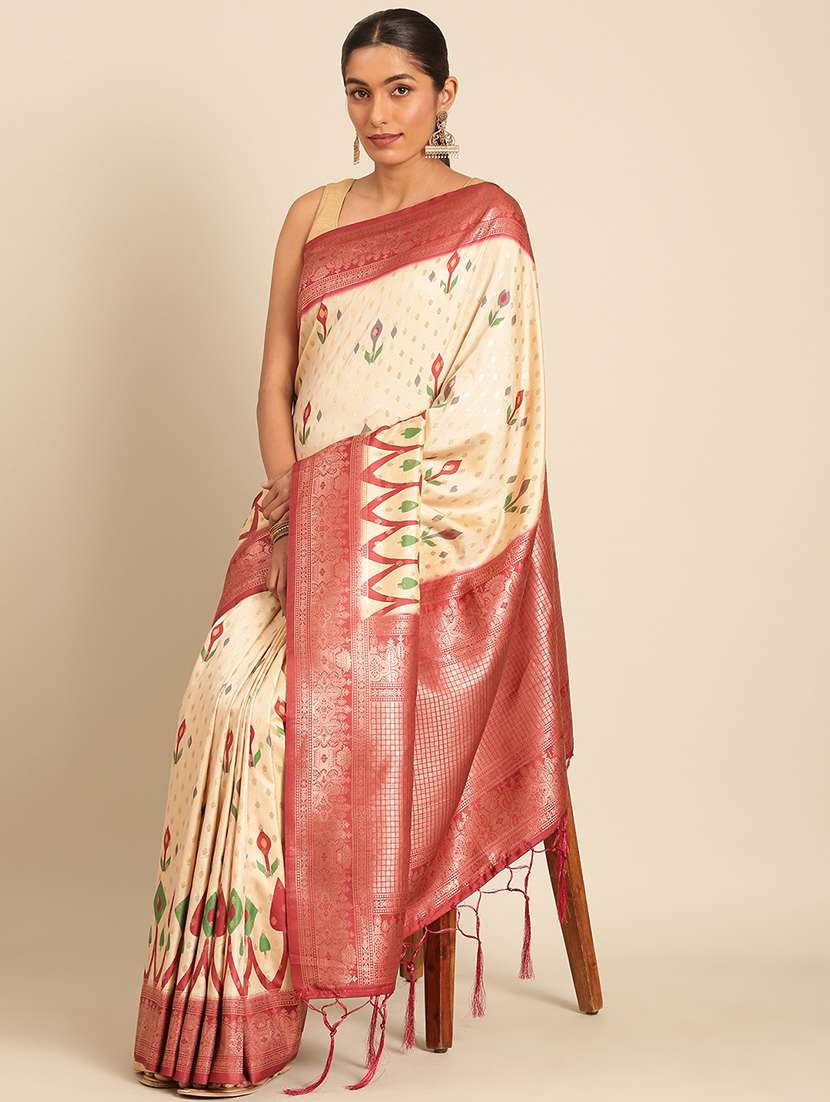women self-designed bordered saree with blouse - 21511671 -  Standard Image - 1