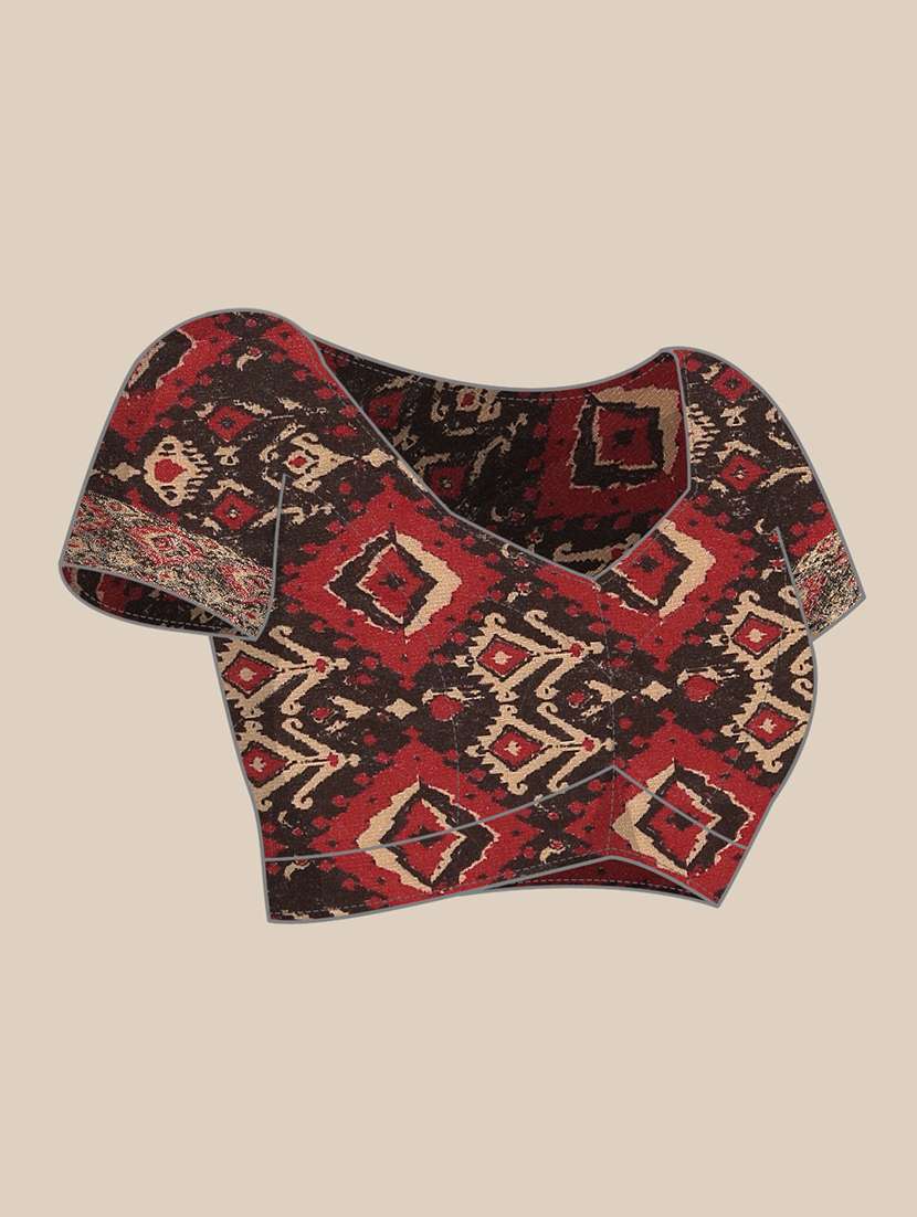 women self-designed bordered saree with blouse - 21511672 -  Standard Image - 4