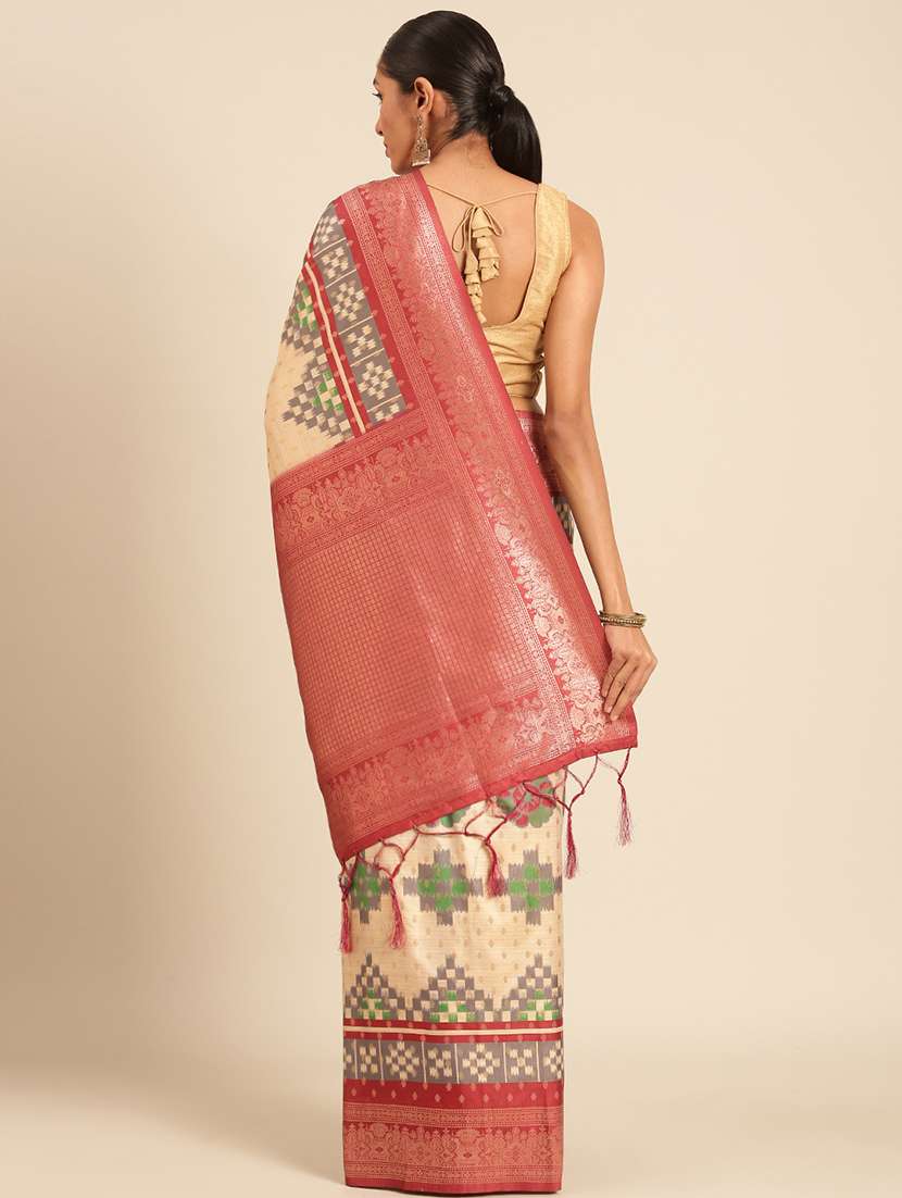 women self-designed bordered saree with blouse - 21511675 -  Standard Image - 1