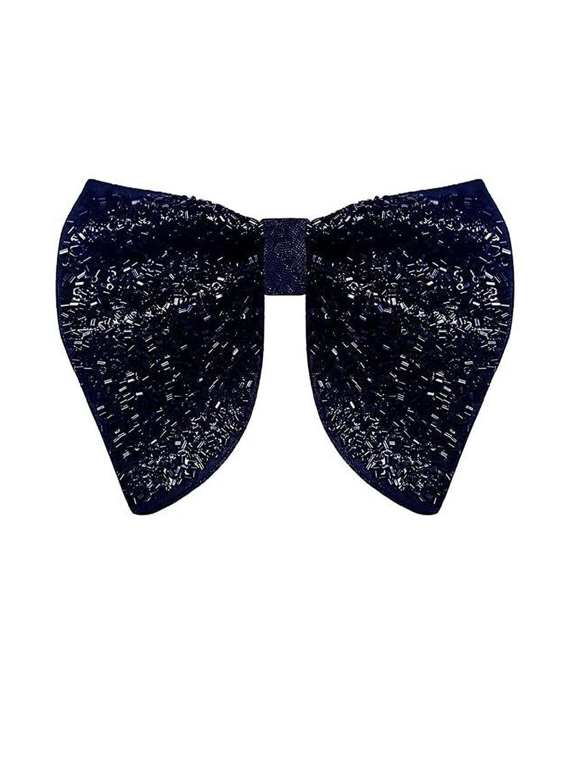 set of 2 blue cotton blend bow - 21511731 - Standard Image - 1