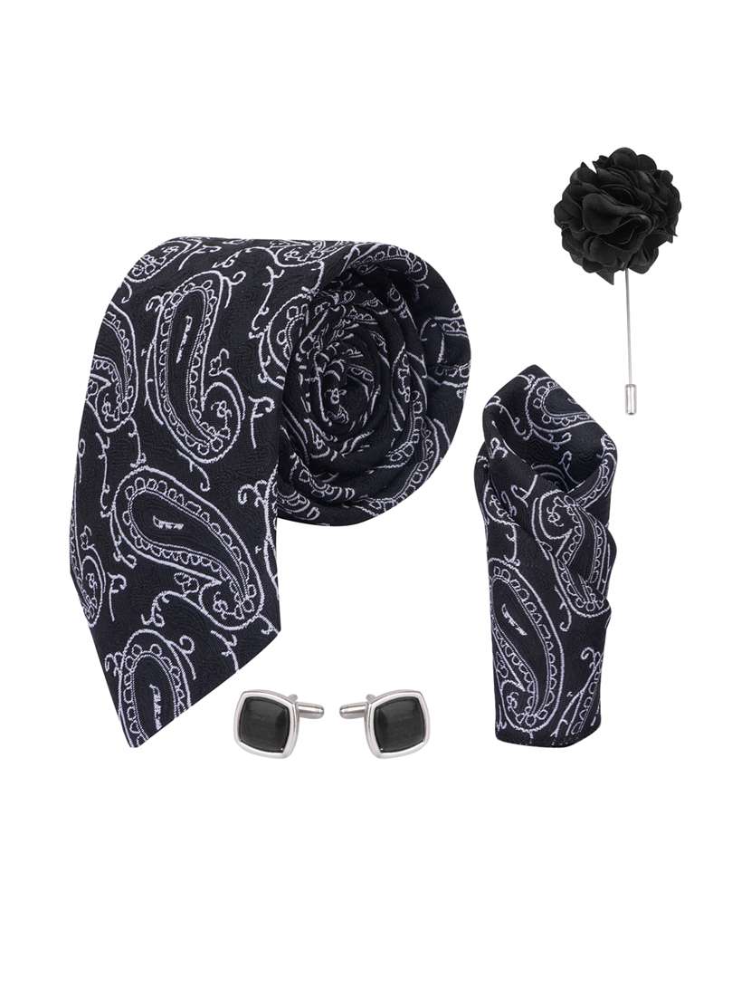 men black printed set of 5 tie