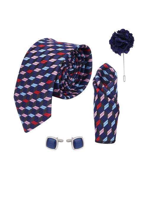 men multi colored cotton blend tie set - 21511735 - Standard Image - 0