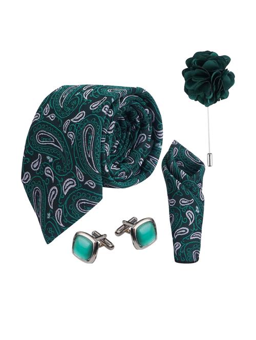 set of 5 green cotton blend tie - 21511741 -  Standard Image - 0