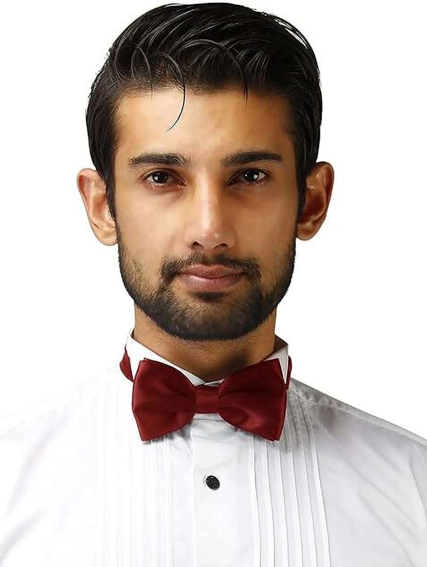 men maroon cotton blend bow - 21511808 - Standard Image - 1