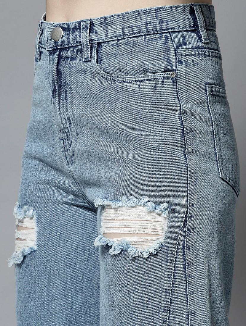 women light blue cotton wide leg jeans - 21511911 - Standard Image - 6