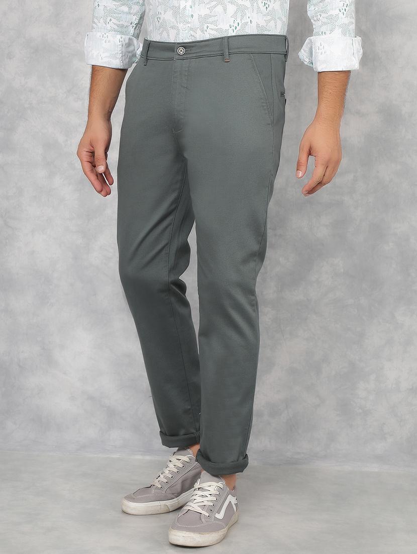 men green solid chinos casual trouser - 21511975 -  Standard Image - 1