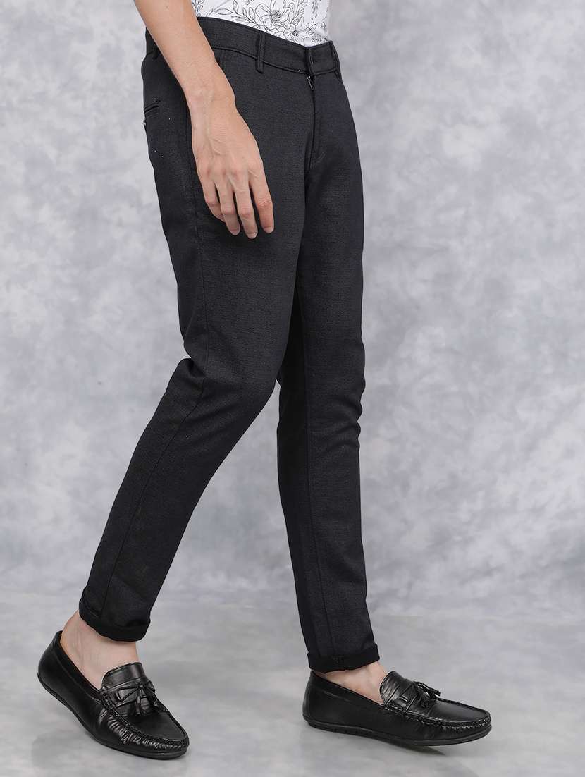 men black cotton chinos casual trouser - 21511976 -  Standard Image - 1