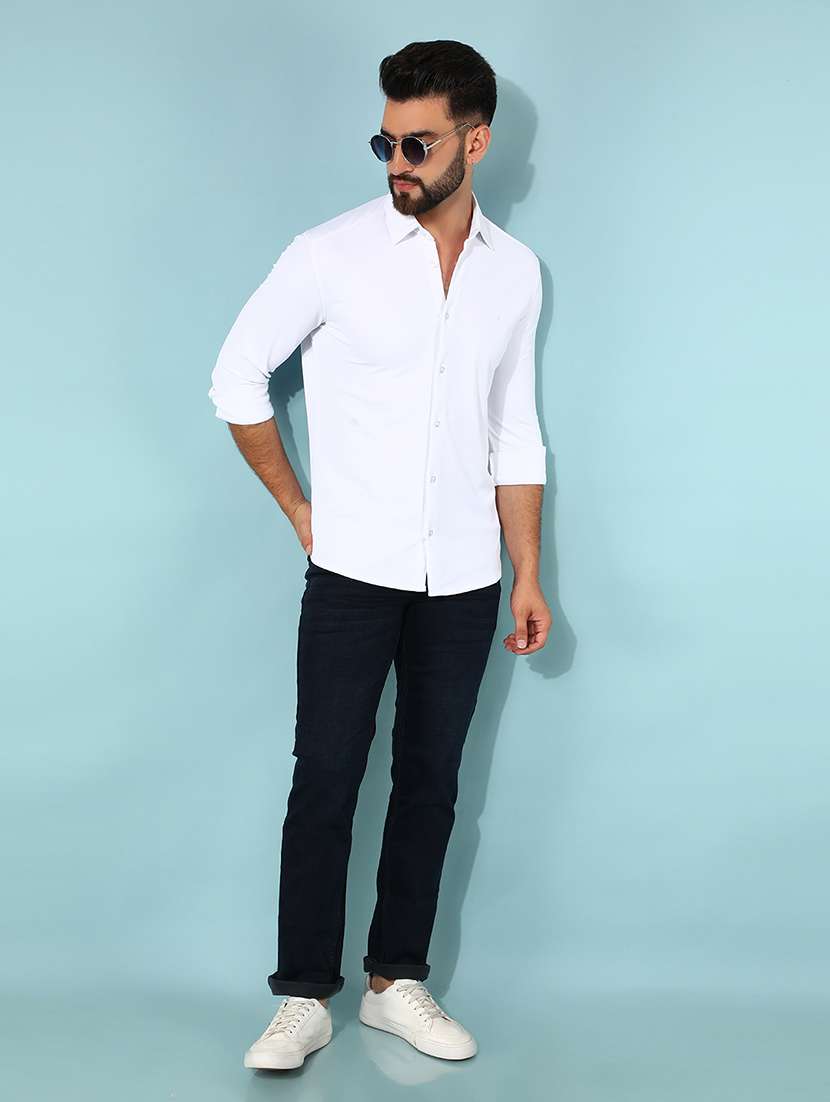 men collared solid casual shirt - 21512000 -  Standard Image - 4