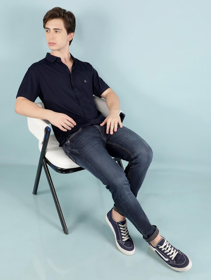 men collared solid casual shirt - 21512002 - Standard Image - 4