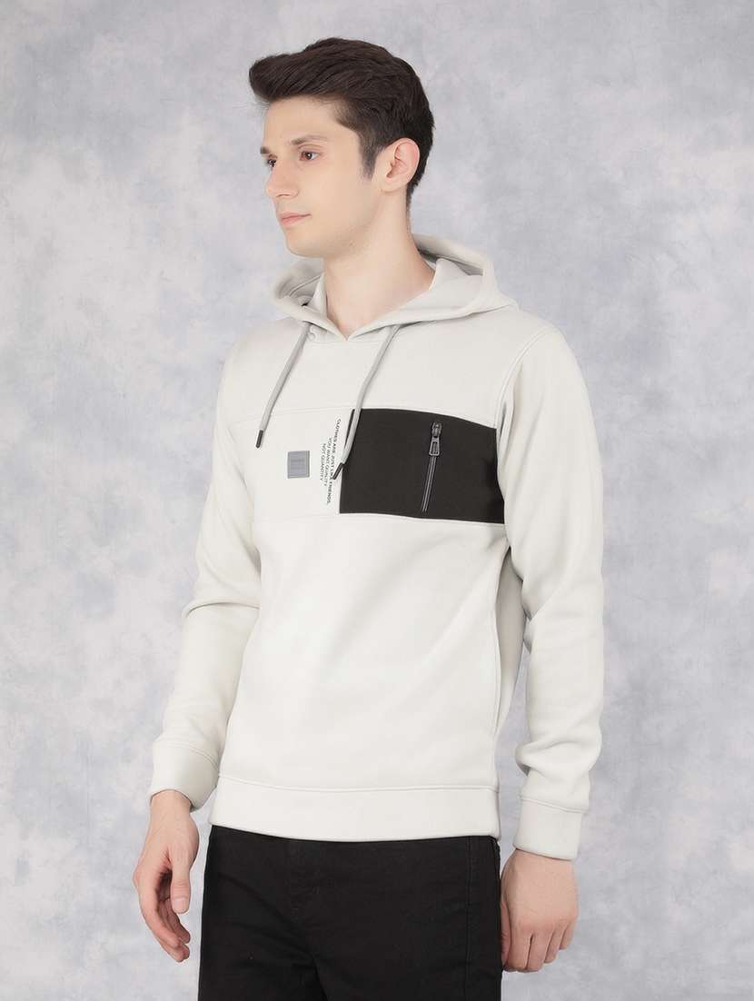 men grey cotton blend sweatshirt