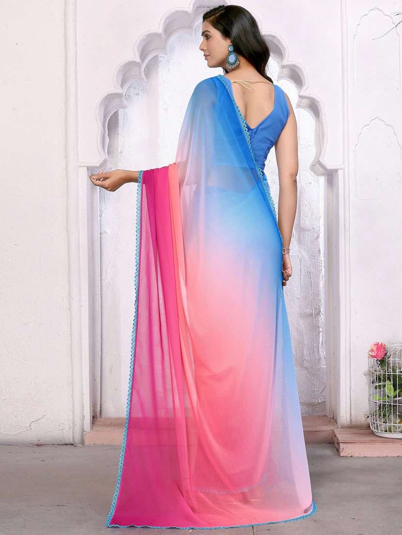 women ombre plain saree with blouse - 21512084 -  Standard Image - 1