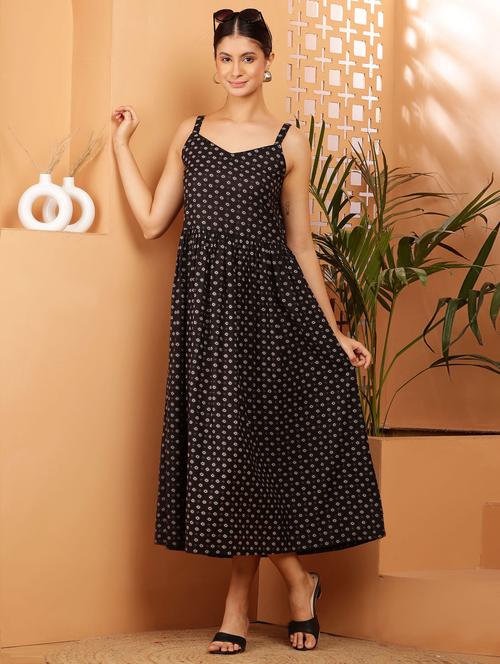 women printed sleeveless a-line dress - 21512102 -  Standard Image - 0