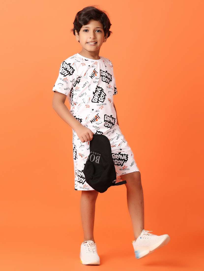 boys round neck printed shorts set - 21512480 -  Standard Image - 1