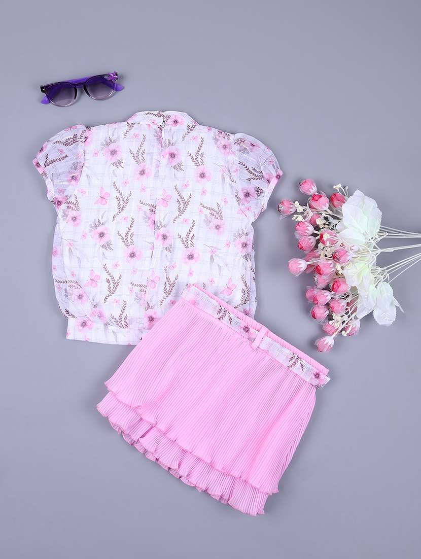 girls off white floral printed skirts top - 21512616 -  Standard Image - 1