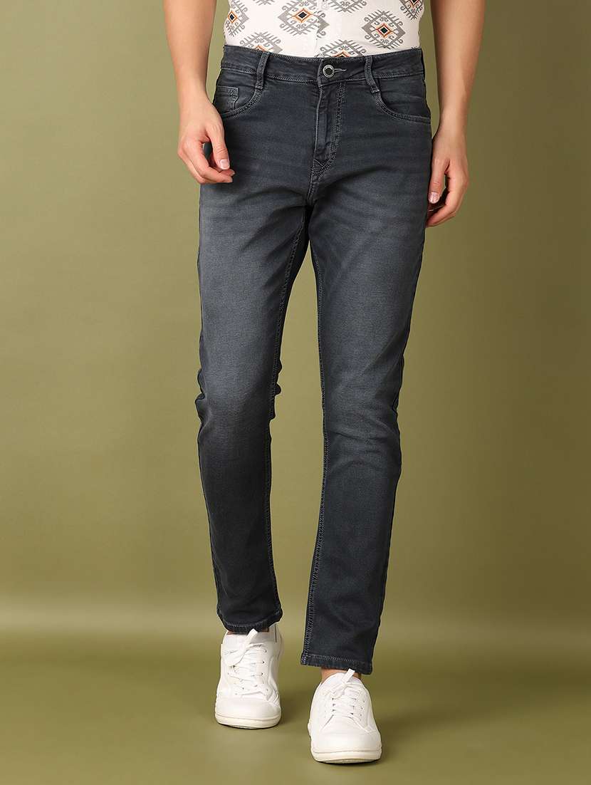 men solid mid rise slim fit jean - 21512744 -  Standard Image - 1
