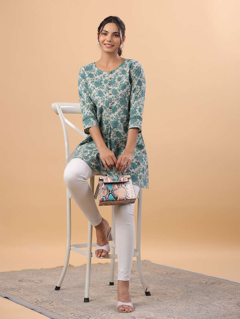 women off white cotton a-line tunic - 21512836 -  Standard Image - 1