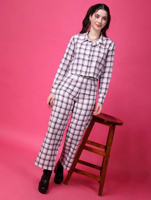 women white cotton shirt and trouser co-ord set - 21512971 -  Standard Image - 0
