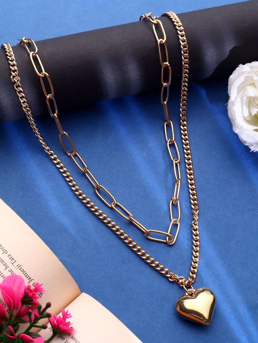 gold metal statement necklace