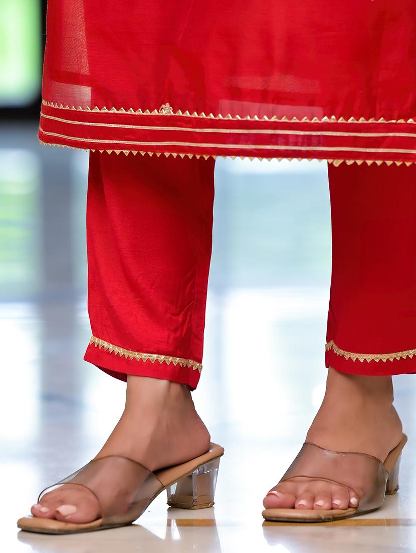 women three quarter sleeve kurta pant with dupatta set - 21513283 - Standard Image - 4