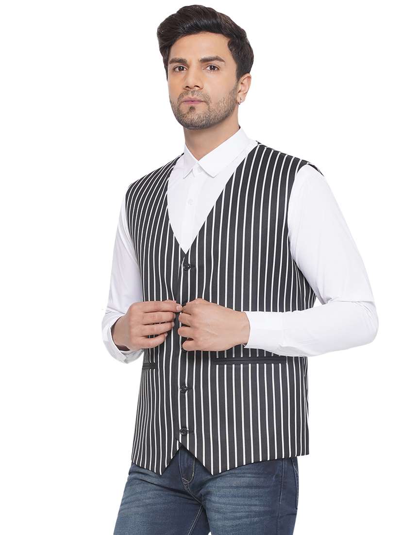 men stripes sleeveless waist coat - 21513354 -  Standard Image - 1