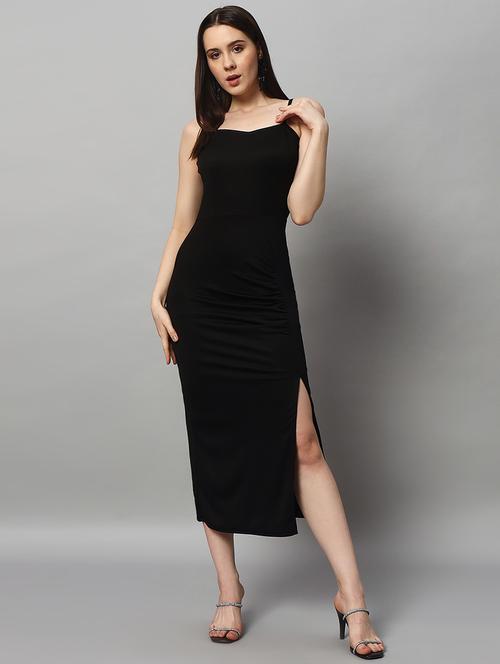 women solid sleeveless bodycon dress - 21513385 - Standard Image - 0