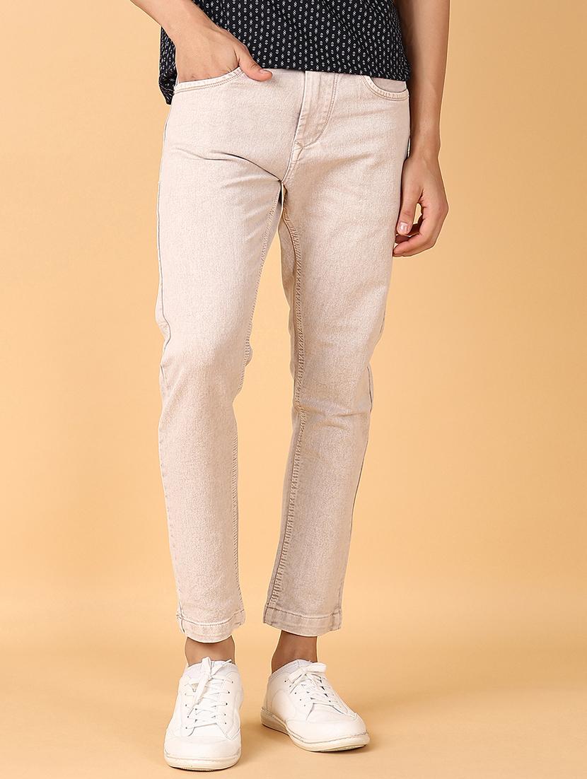 men mid rise slim fit plain jeans