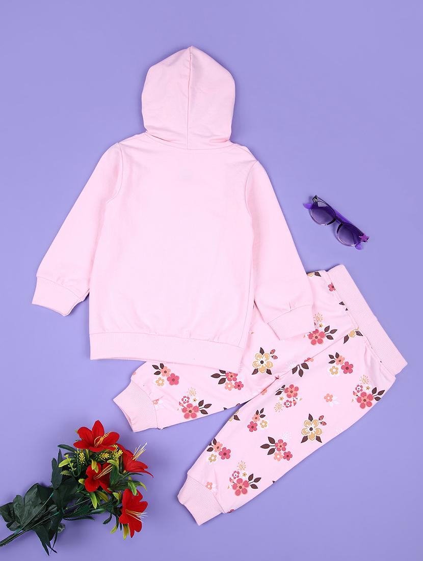 girls floral printed sweatshirt & joggers full length set - 21513397 -  Standard Image - 1