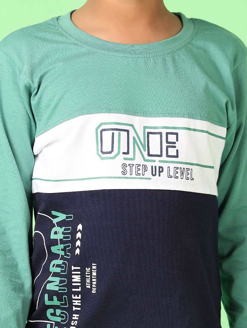 boys color block t-shirt & joggers full length sets - 21513405 -  Standard Image - 4