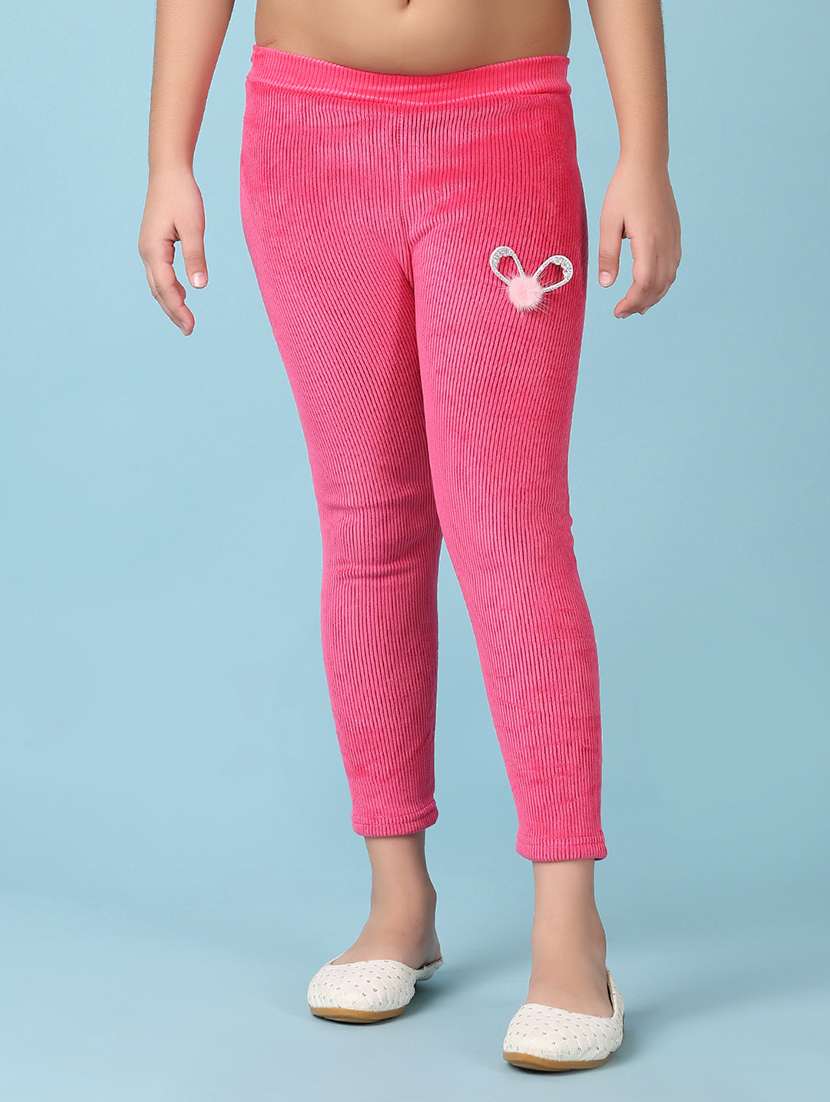 girls pink solid legging - 21513413 -  Standard Image - 1