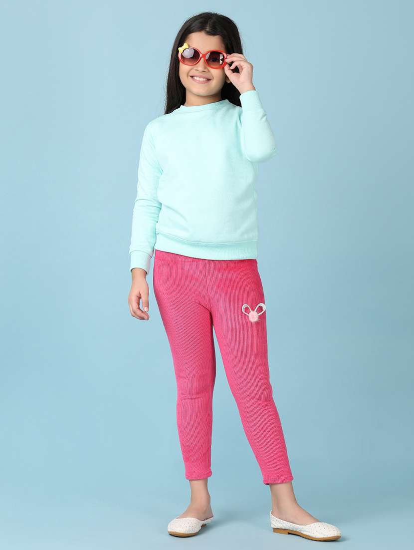 girls pink solid legging - 21513413 -  Standard Image - 4