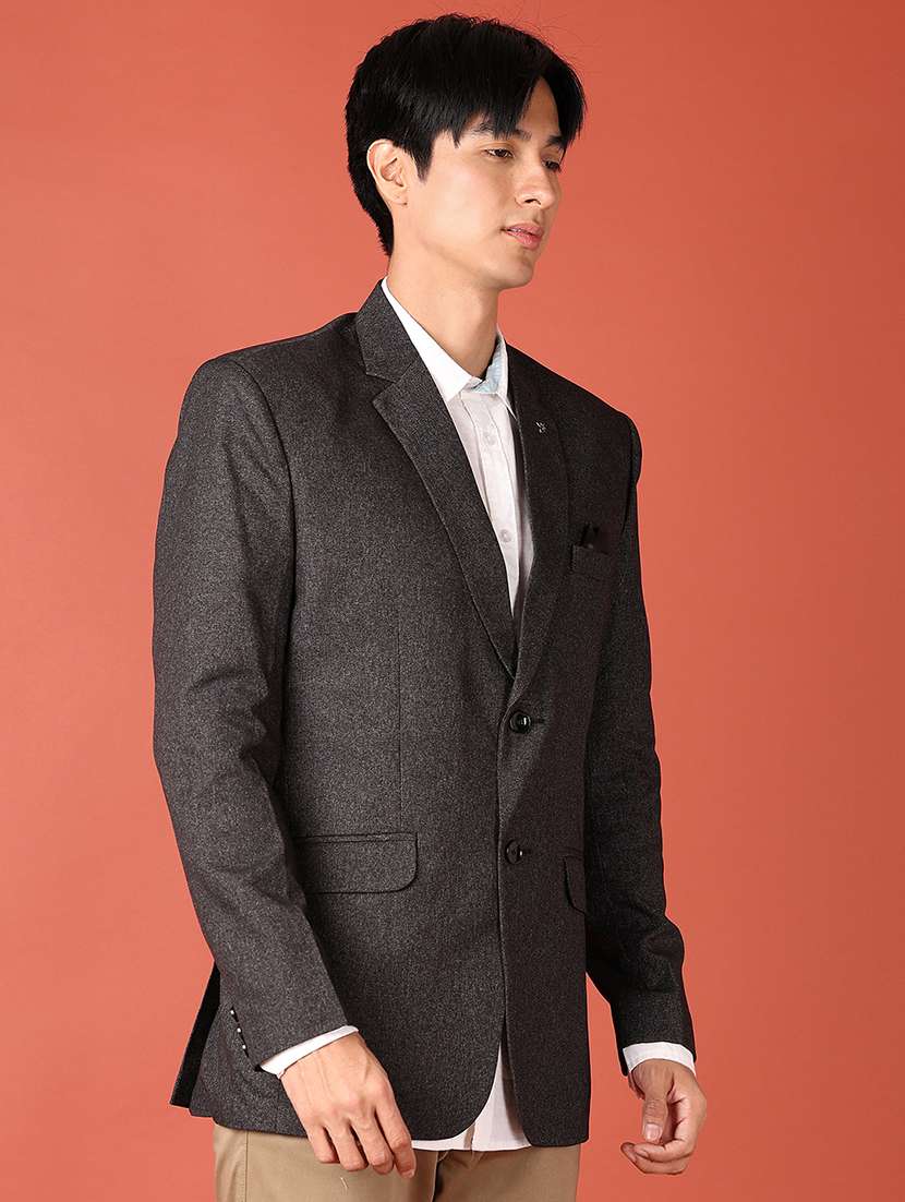 men solid single breasted casual blazer - 21513421 -  Standard Image - 1