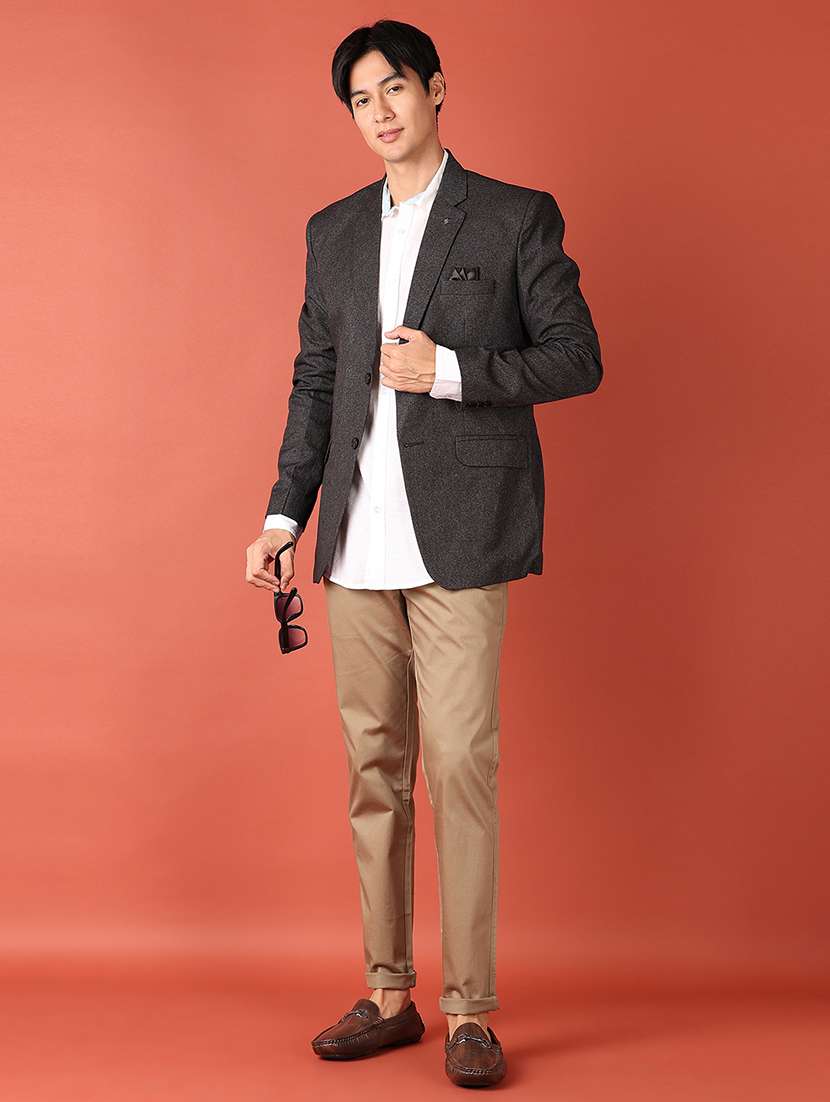 men solid single breasted casual blazer - 21513421 -  Standard Image - 4
