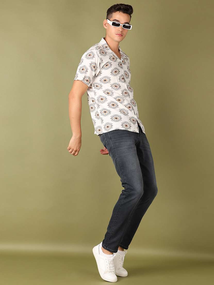 men printed short sleeves casual shirt - 21513469 -  Standard Image - 4