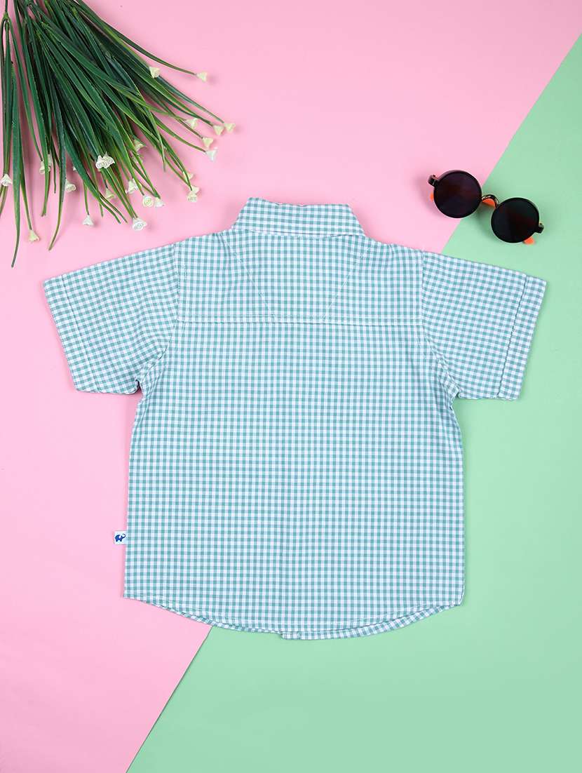 boys checks short sleeve shirt - 21513495 - Standard Image - 1