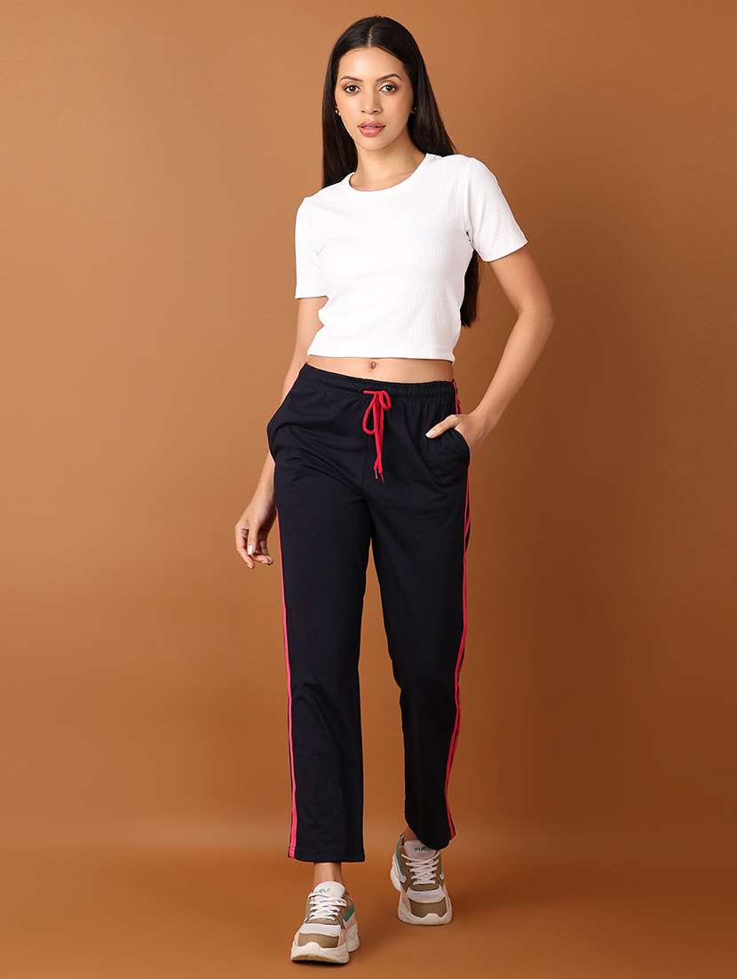 women tapered mid rise track pant - 21513524 - Standard Image - 4