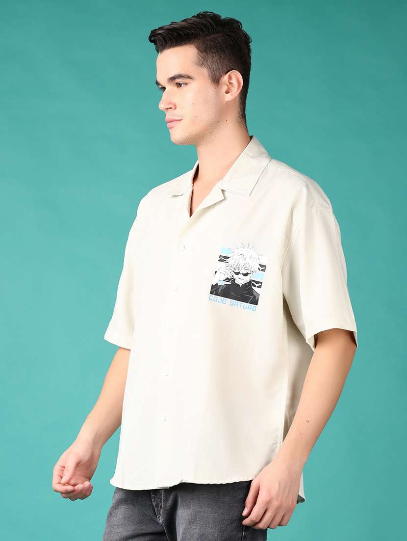 men placement print short sleeve casual shirt - 21513531 -  Standard Image - 1