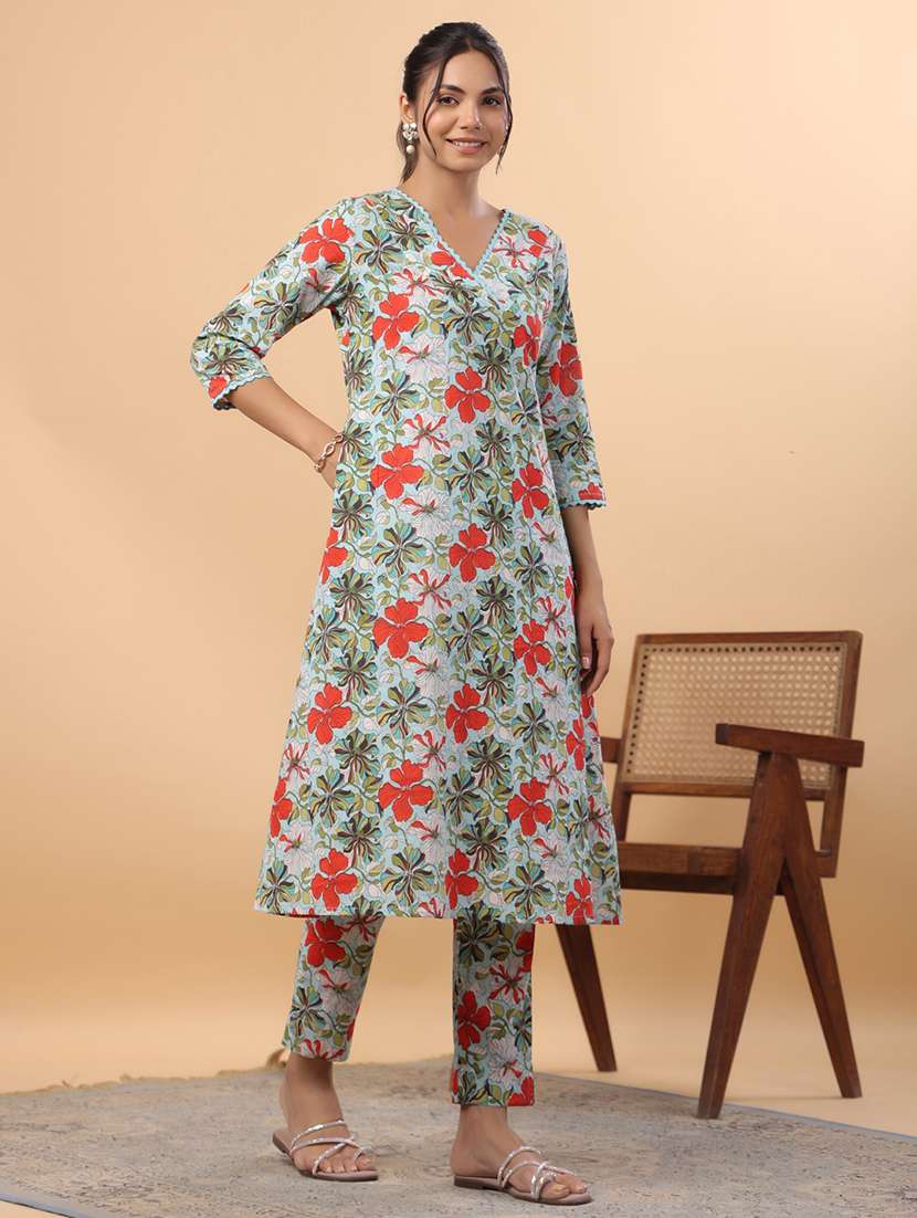 women light blue kurta pant set - 21513868 -  Standard Image - 1