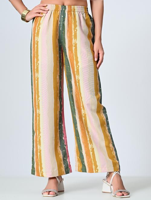 women multi colored crepe palazzo - 21513908 -  Standard Image - 0