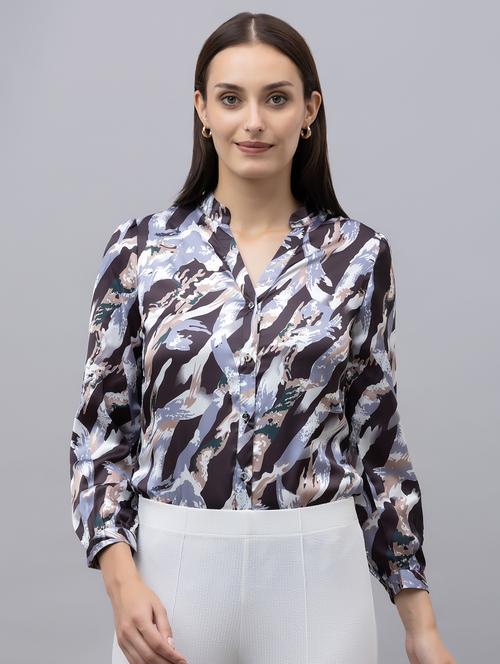 women black satin regular shirt - 21513926 - Standard Image - 0