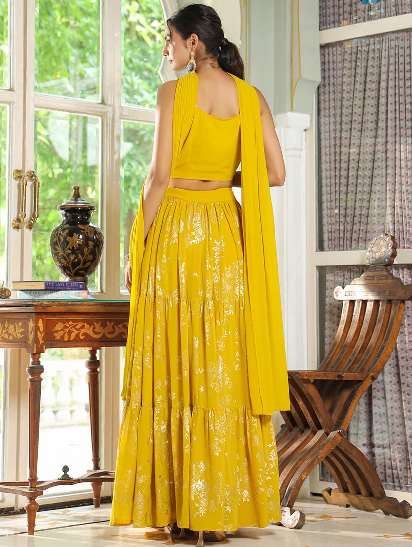 women yellow flared lehenga - 21514021 - Standard Image - 4