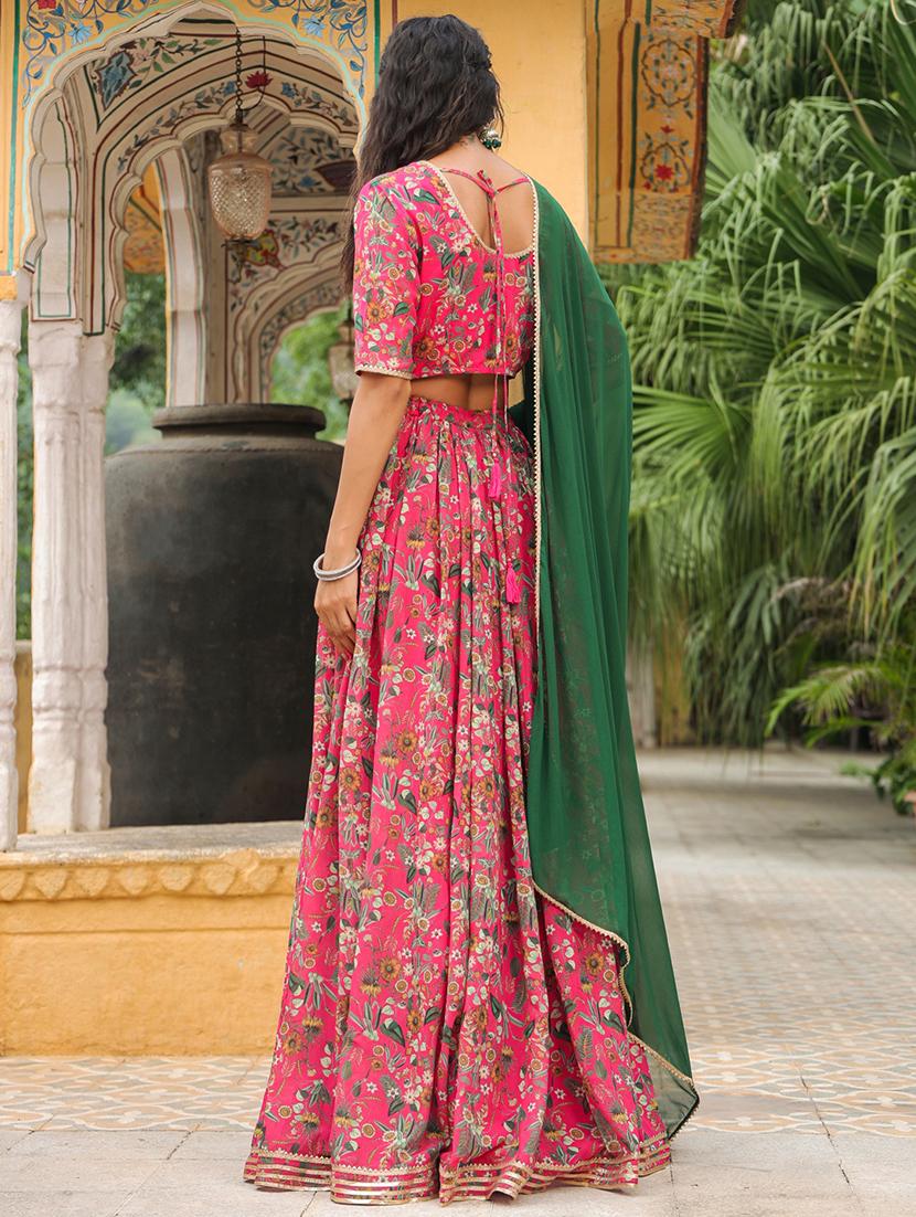 women pink flared lehenga - 21514022 - Standard Image - 4