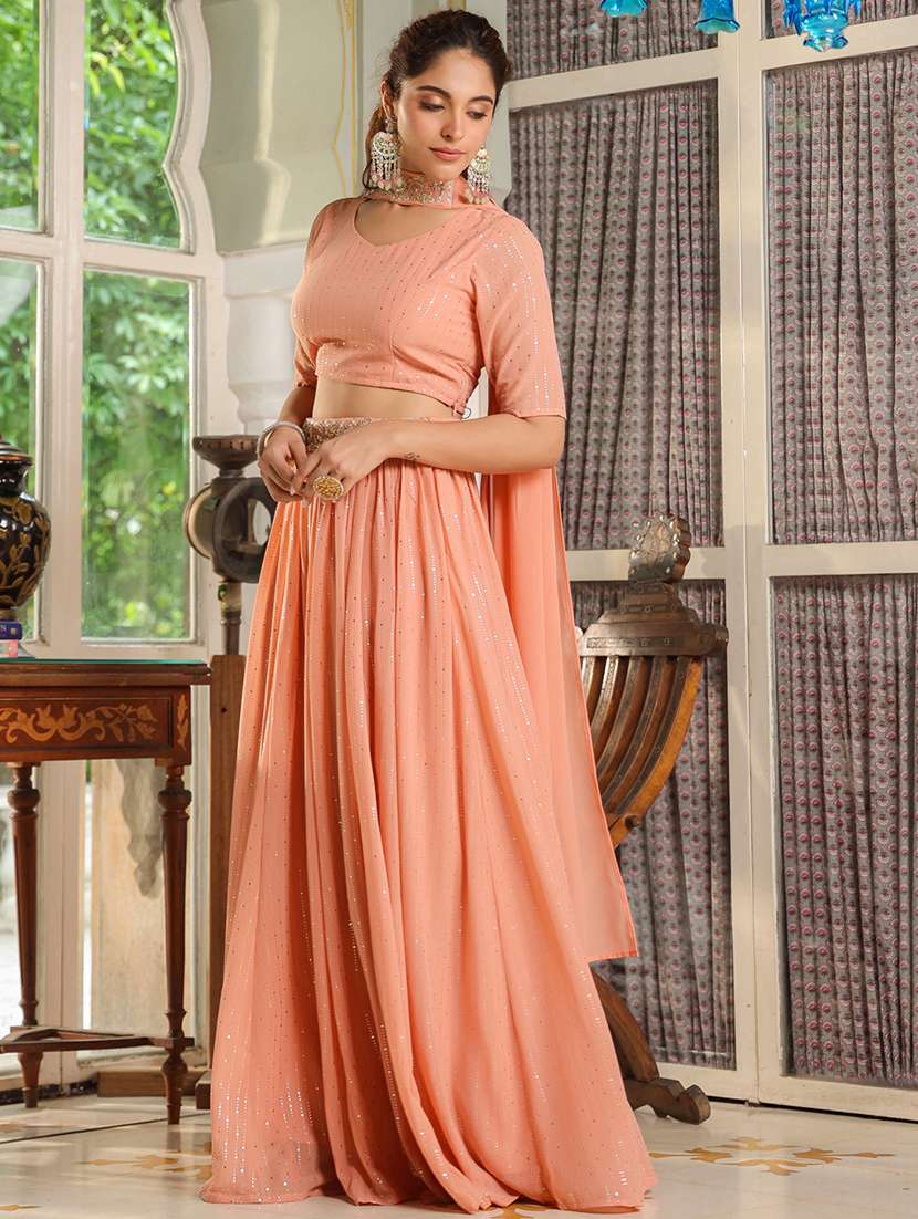 women orange flared lehenga - 21514024 -  Standard Image - 4
