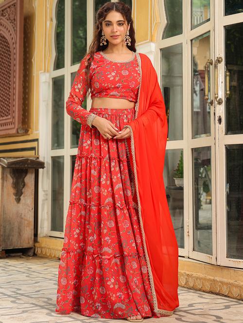 women red flared lehenga - 21514031 - Standard Image - 0