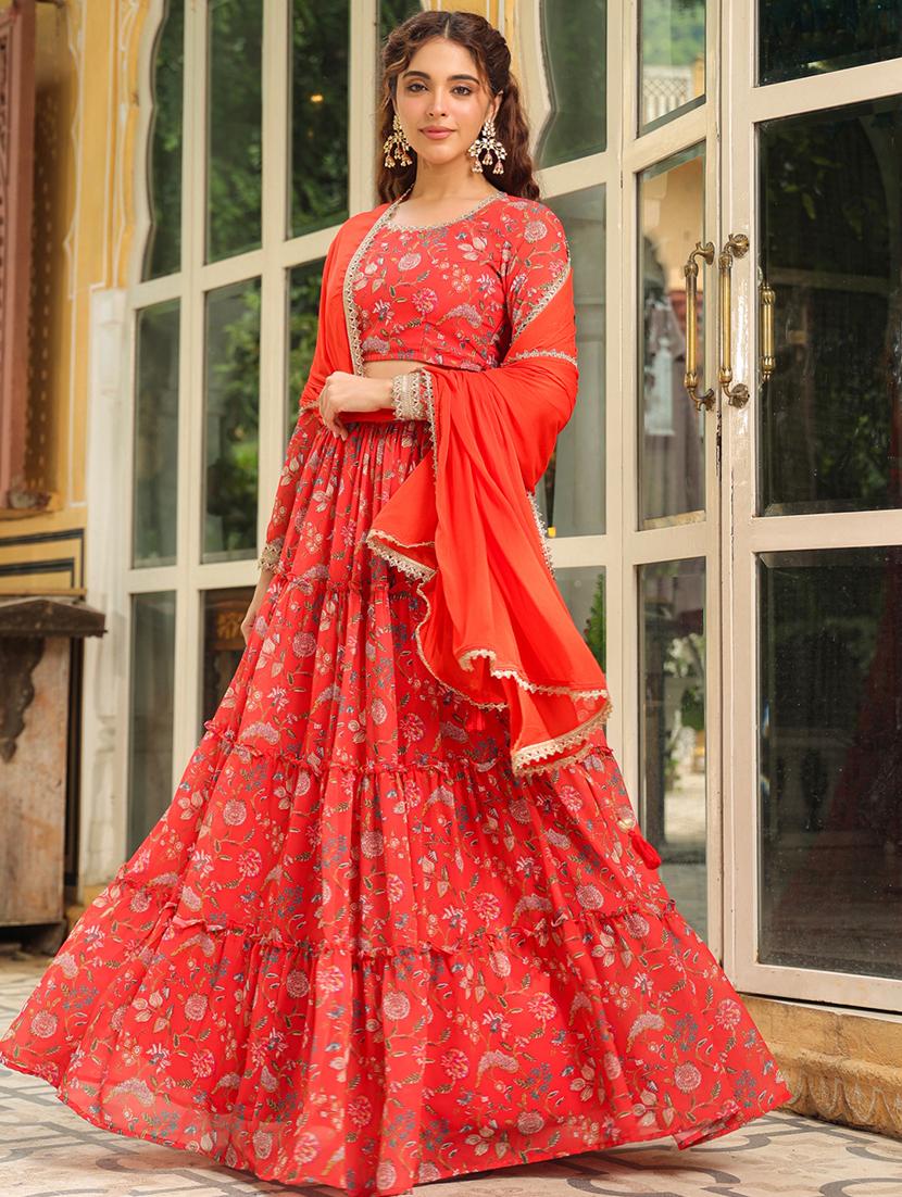 women red flared lehenga - 21514031 -  Standard Image - 1