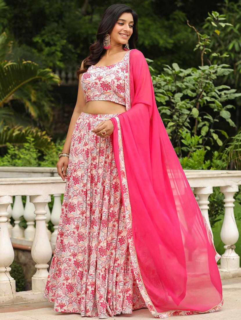 women cream flared lehenga - 21514033 - Standard Image - 1