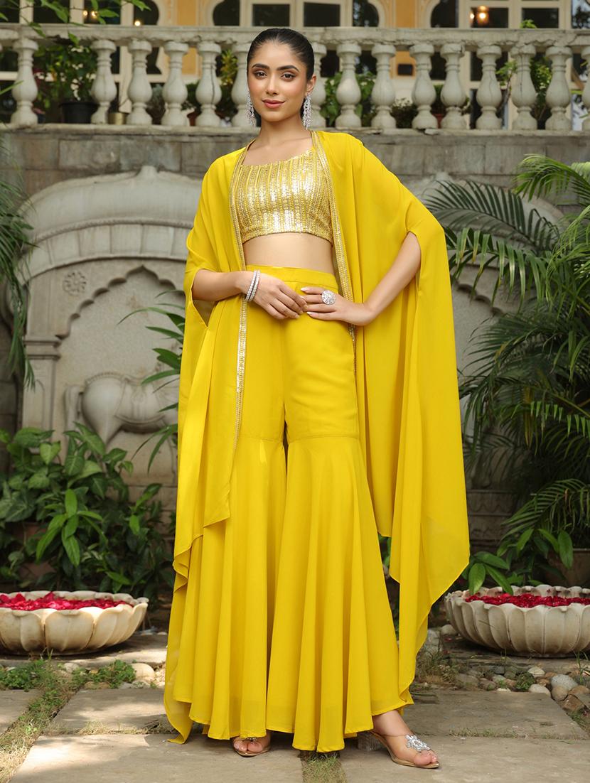 women yellow fusion set