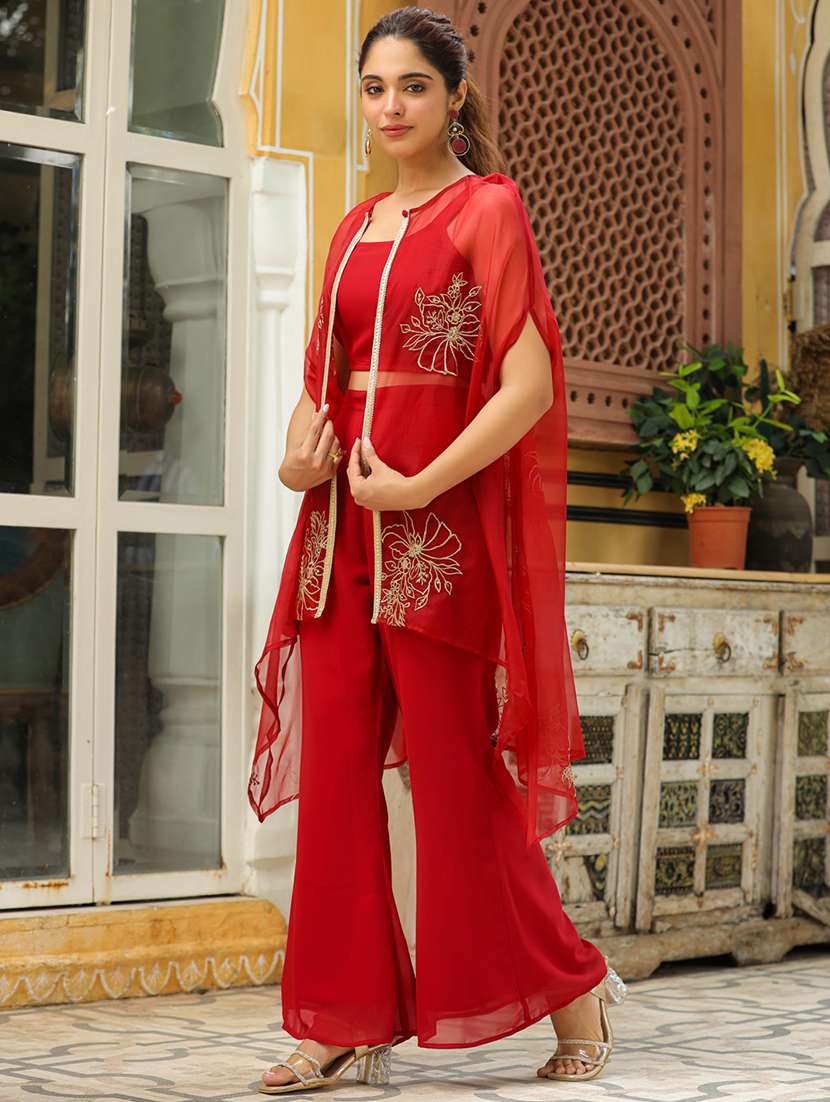 women maroon fusion set - 21514104 -  Standard Image - 1