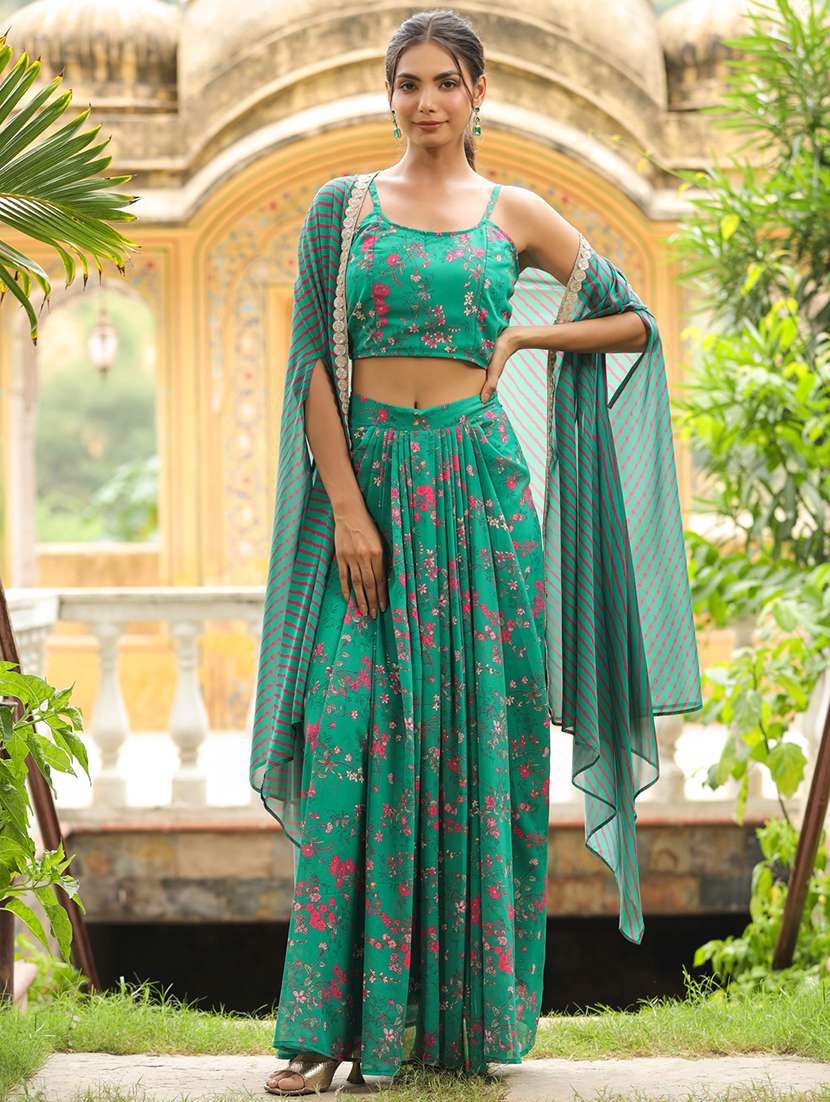 women sea green fusion set